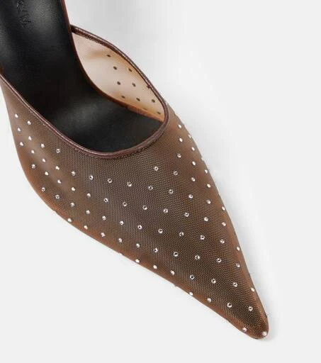 Magda Butrym Floral-appliqué embellished mesh mules 5