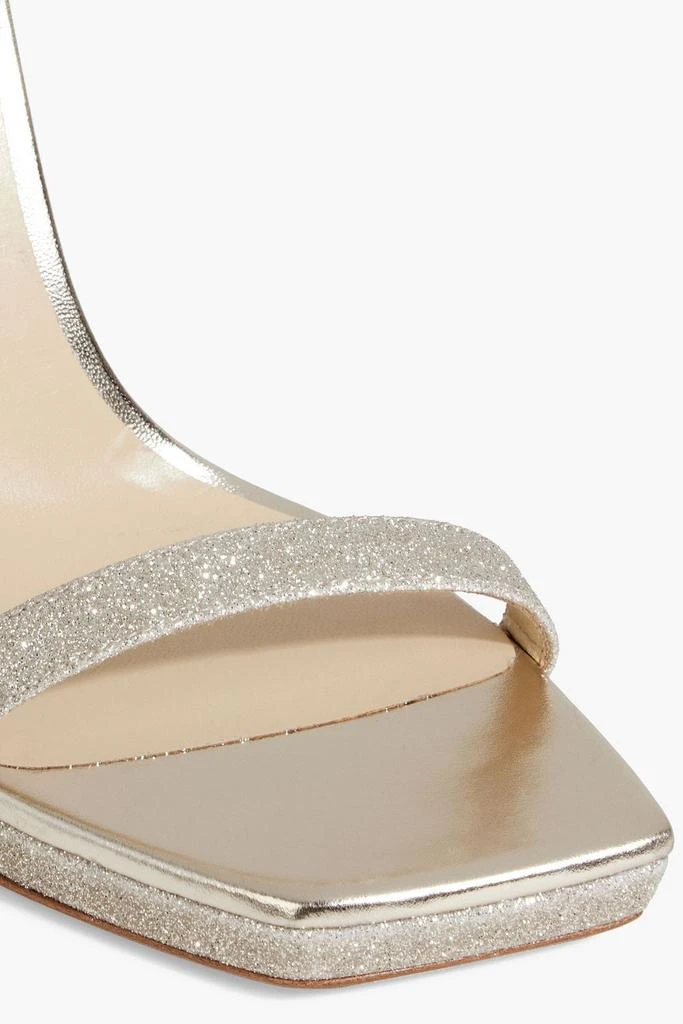 Jimmy Choo Alva 120 glittered metallic leather platform sandals 4