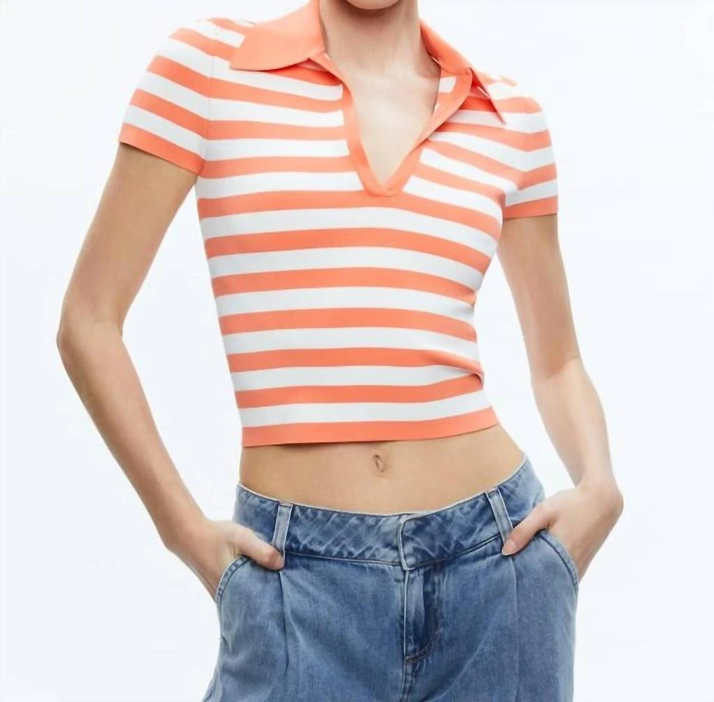 Alice + Olivia Alice + Olivia - Martha Striped Polo