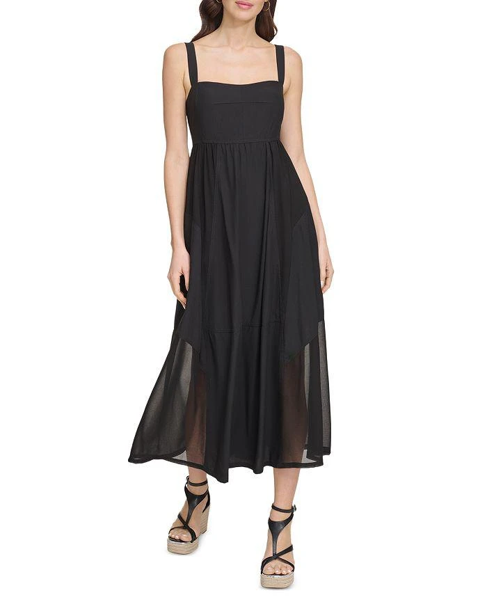 DKNY Mixed Media Midi Dress 1