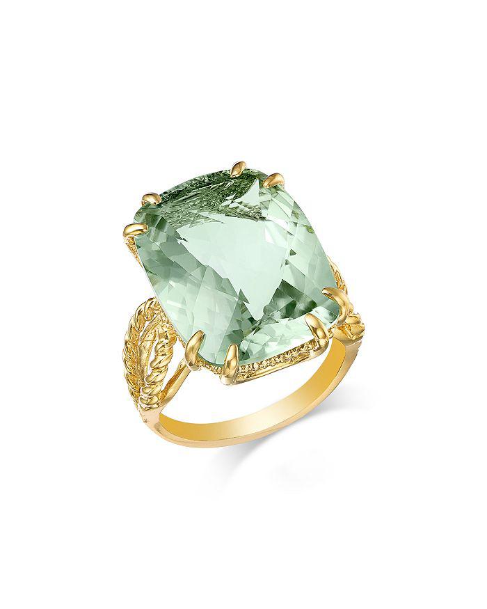 Bloomingdale
s Fine Collection Prasiolite Cushion Cut Ring in 14K Yellow Gold
