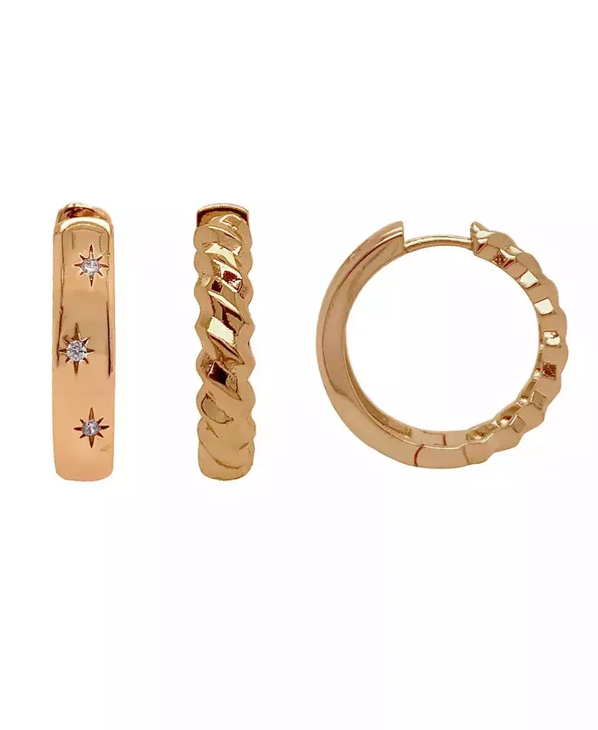 And Now This 18K Gold Plated Reversible Hoop Earrings