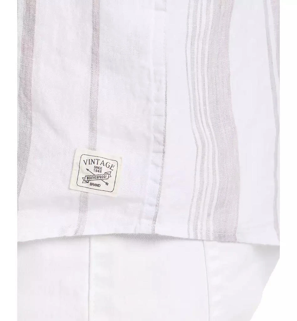 Weatherproof Vintage Men's Regular-Fit Stripe Button-Down 100% Linen Shirt 5
