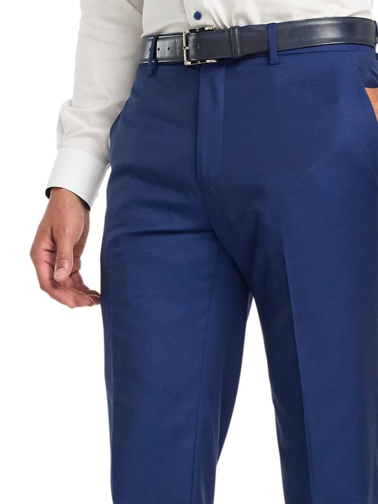 Paul Fredrick Wool Solid Flat Front Suit Pants 3