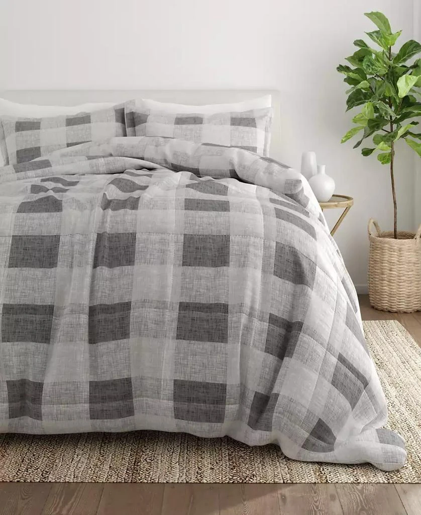 IENJOY HOME Ultra Soft Gingham 3-Pc. Comforter Set 1