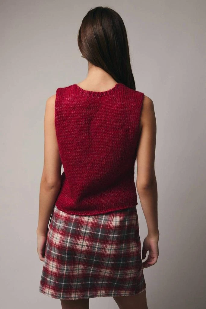 Sunday Edition Hadley Lurex Sweater Vest In Berry 2