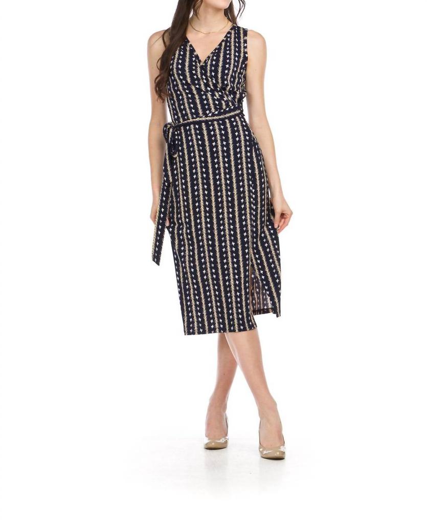 Papillon Papillon - Floral Stripe Wrap Dress