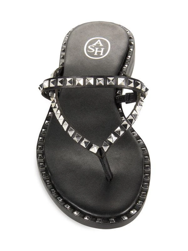 Ash Pulse Pyramid Stud Leather Flat Sandals 5