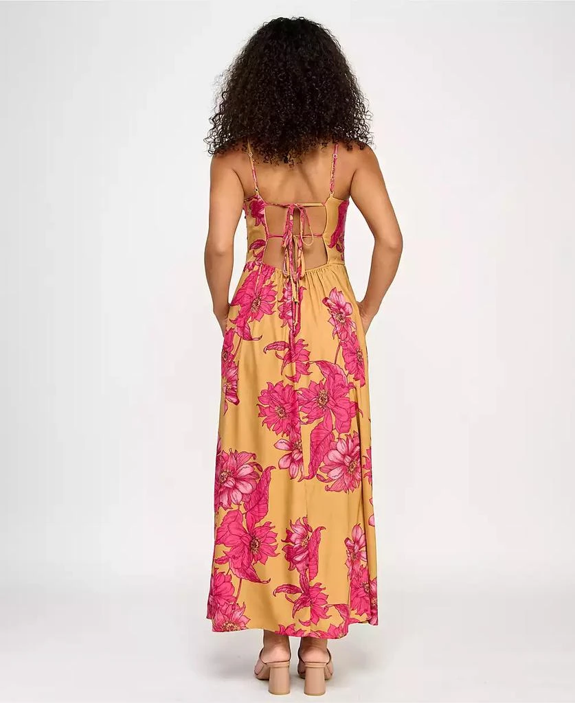 KATIA RAE Juniors' Satin Printed Halter Maxi Dress 2