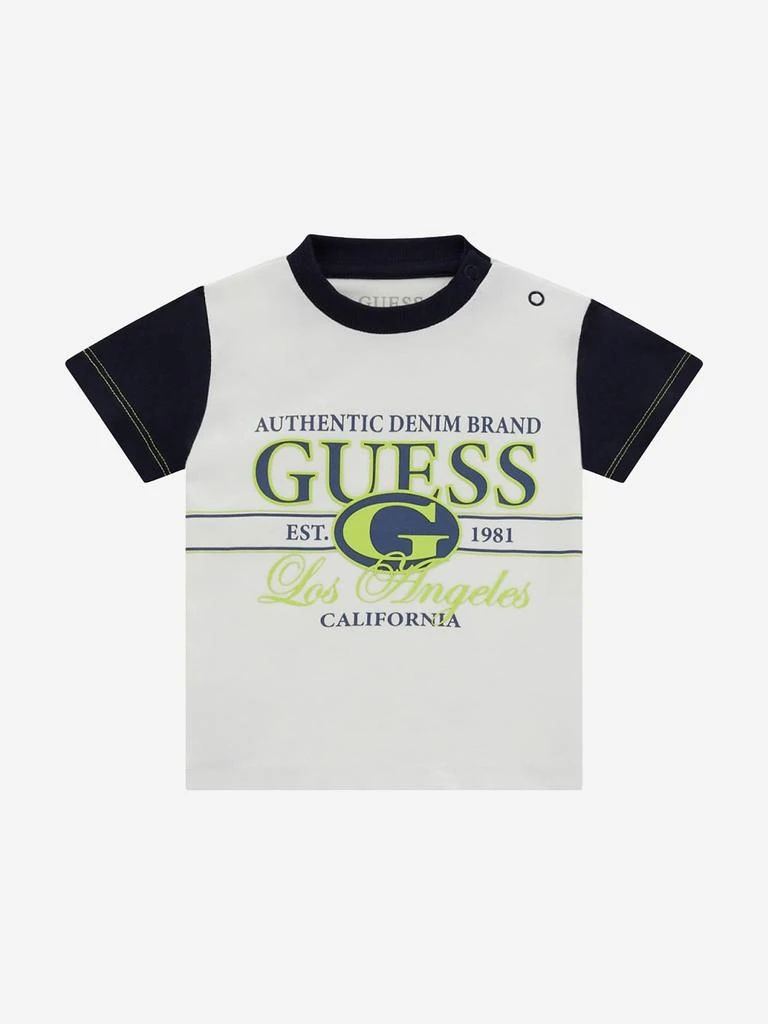 GUESS Baby Boys Denim Short Set in White 3