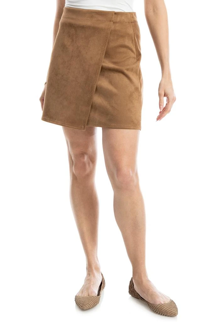 Max Studio Faux Suede Wrap Miniskirt 6