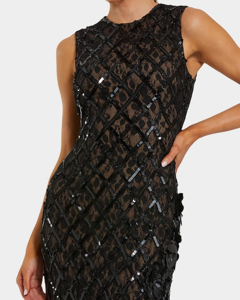 Mac Duggal Mesh Beaded Sequined Mermaid Gown 3