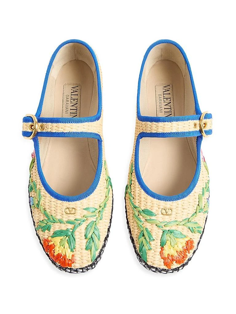 Valentino Mary-Jane Endouce Ballerinas in Raffia 4