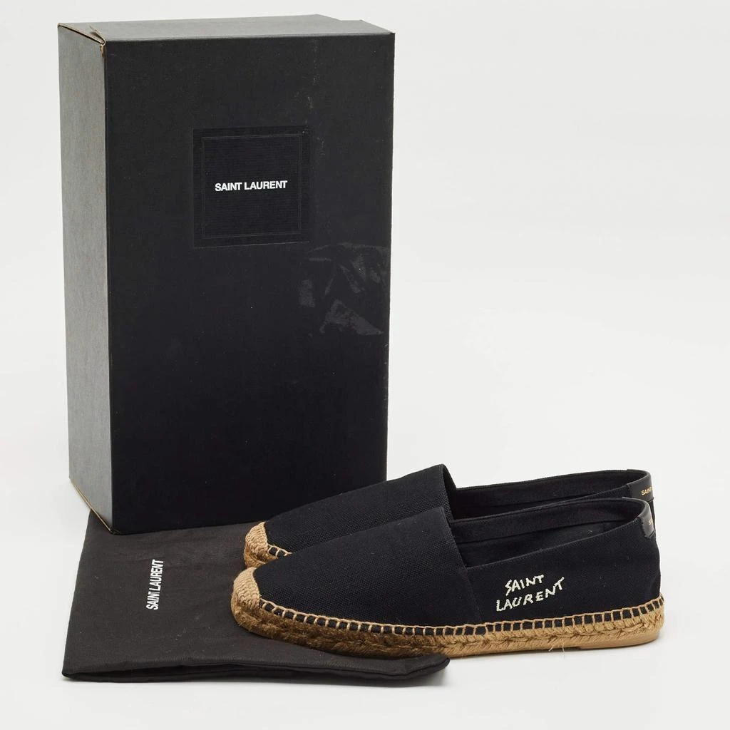 Yves Saint Laurent Saint Laurent Black Canvas Logo Embroidered Espadrilles Size 42 9