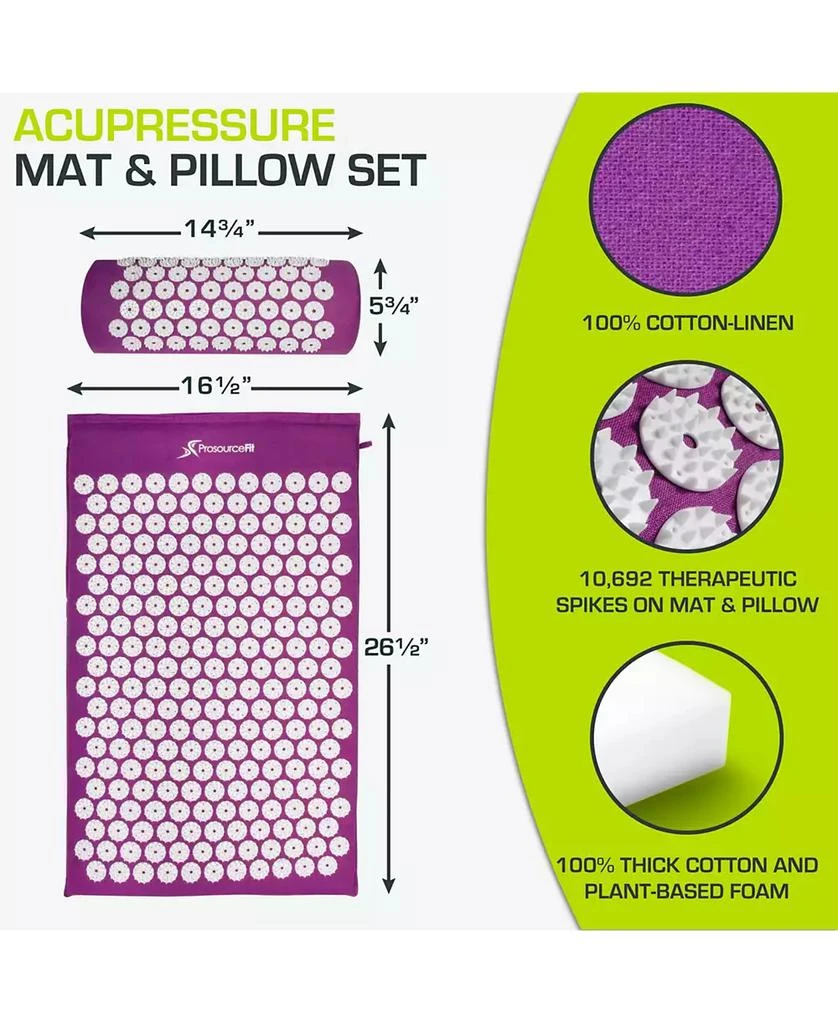 ProsourceFit Acupressure Mat and Pillow Set 3