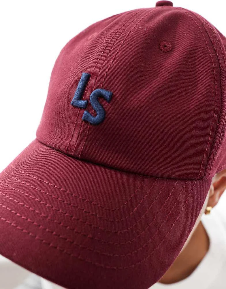 Levi
s Levi
s monogram twill baseball cap in burgundy 3