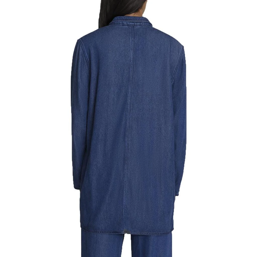 7 For All Mankind Womens Unlined Denim One-Button Blazer 2