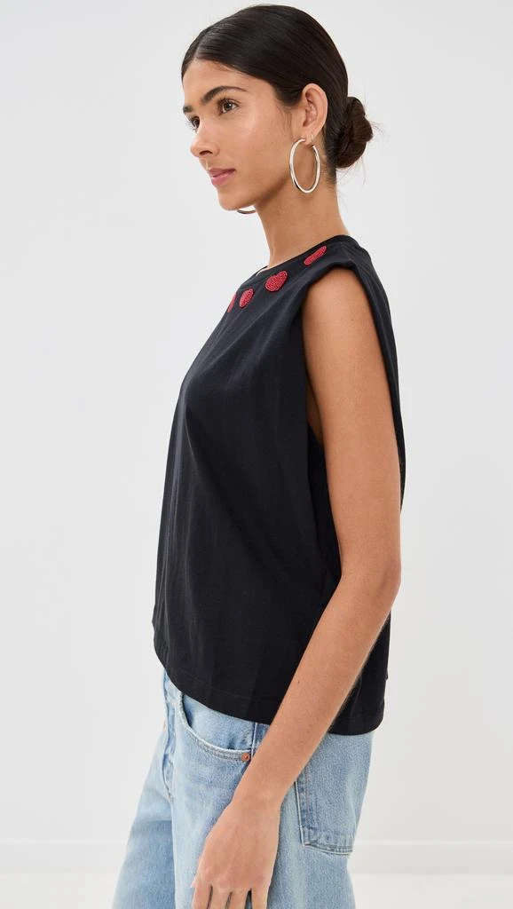 Farm Rio Beaded Hearts Black T-shirt 3