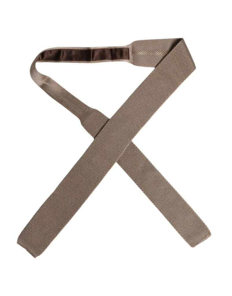 Dolce & Gabbana Dolce & Gabbana Brown Silk Adjustable Necktie Tie 3