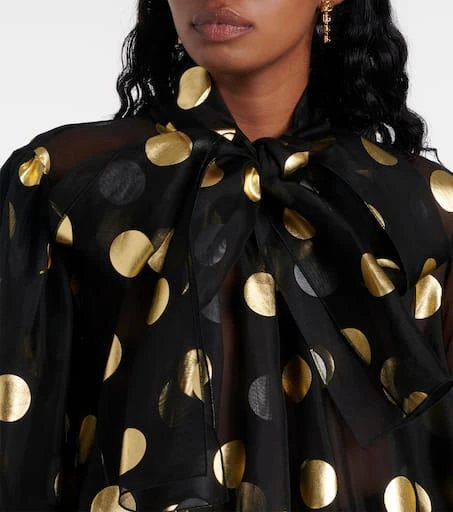Dolce 
Gabbana Polka-dot silk organza jacquard blouse 4