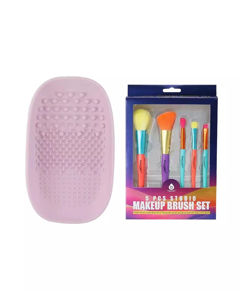 PURSONIC Studio Makeup Brush Set (5-Piece) 
Silicone Beauty Brush Cleaning Tool