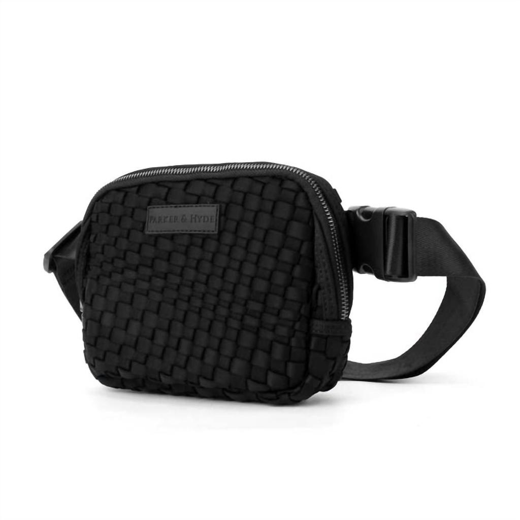 Parker and Hyde Women's Woven Belt Bag In Jet Black