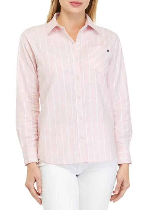 Crown & Ivy™ Ivy Womens Long Sleeve Oxford Button Down Shirt 1