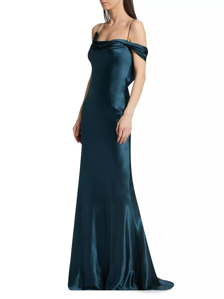 Danielle Frankel Harper Crepe Satin Slip Gown 4