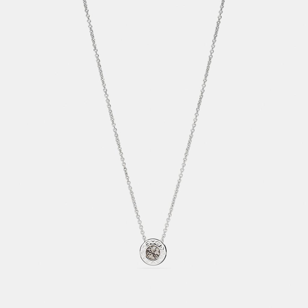 Coach Open Circle Stone Strand Necklace
