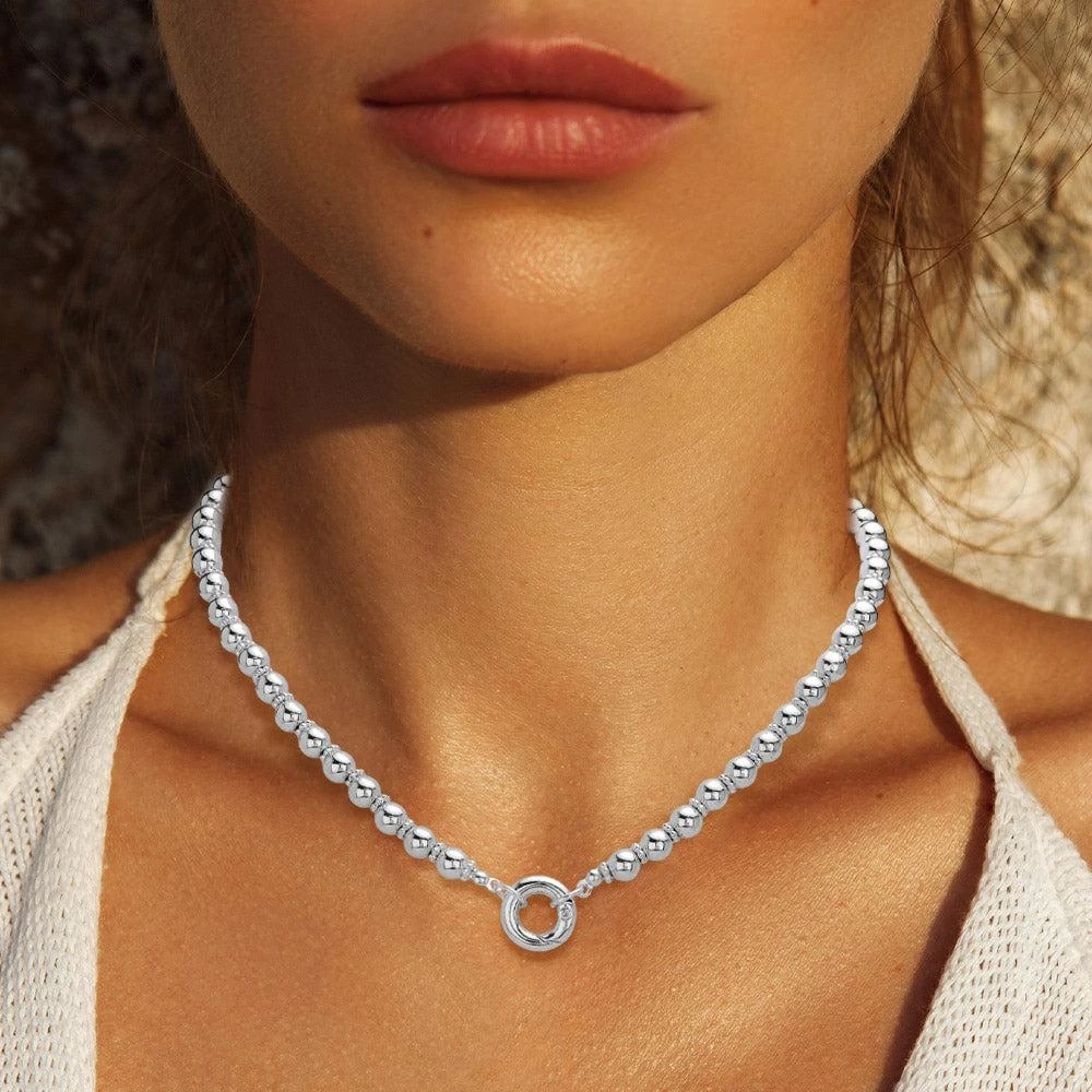 FASHNZFAB Metal Ball Chain Hinged Necklace