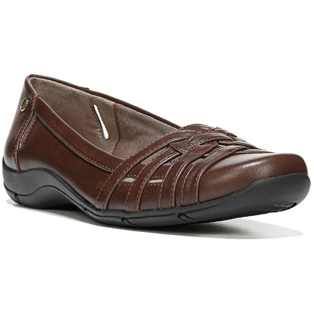 LifeStride Diverse  Womens Faux Leather Square Toe Flats 20