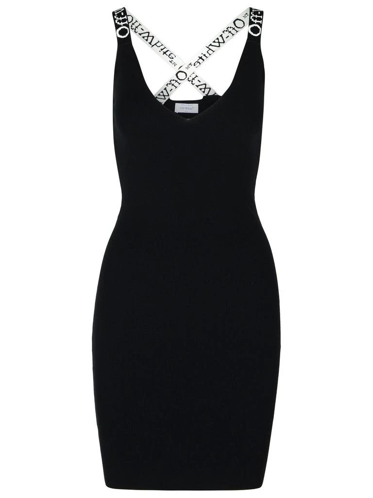Off-White Off-White Logo-Jacquard Criss-Cross Strap Mini Dress 1