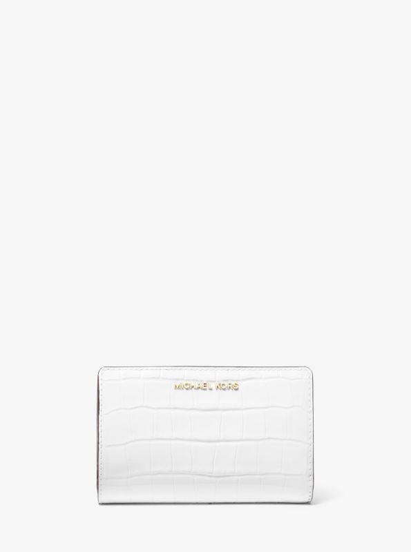 michael_kors Empire Medium Crocodile Embossed Patent Leather Wallet