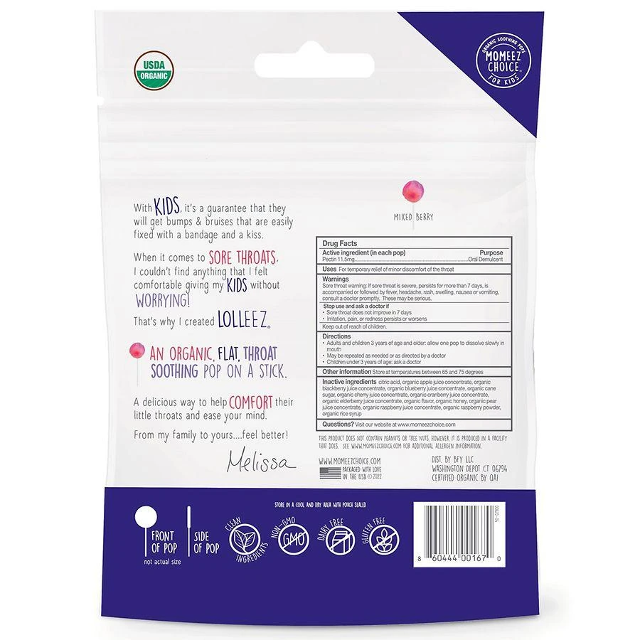 LOLLEEZ Organic Throat Soothing Pops For Kids 2