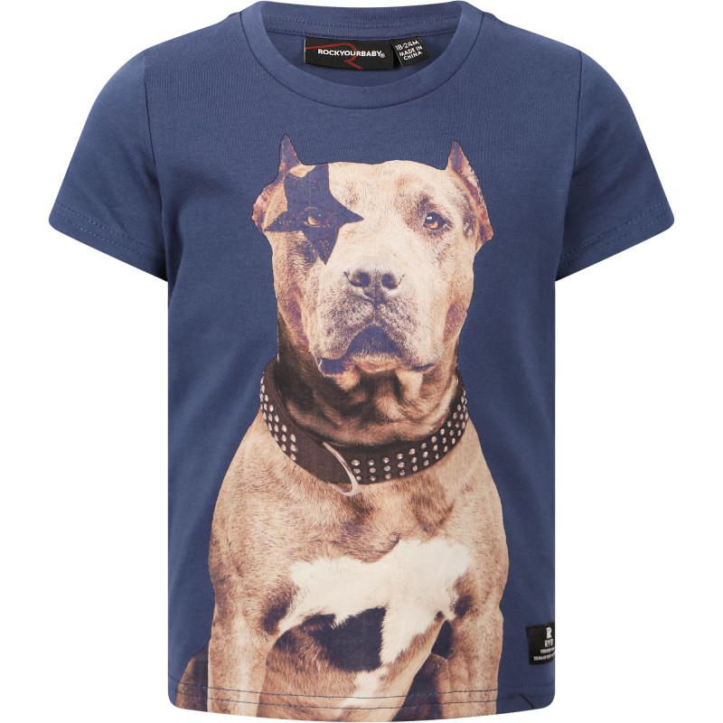 Rock Your Baby Pitbull print t shirt in dark blue