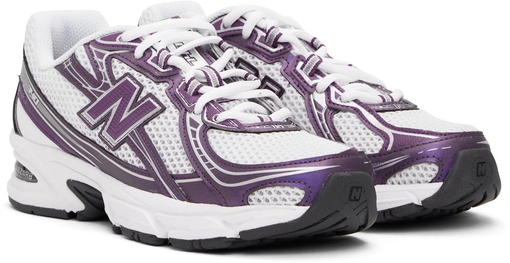 New Balance White & Purple 740 Sneakers 4