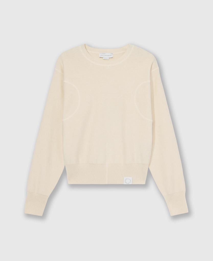 Stella McCartney Stella McCartney - Cropped Kelsun Crewneck Jumper, Woman, Cream, Size: S