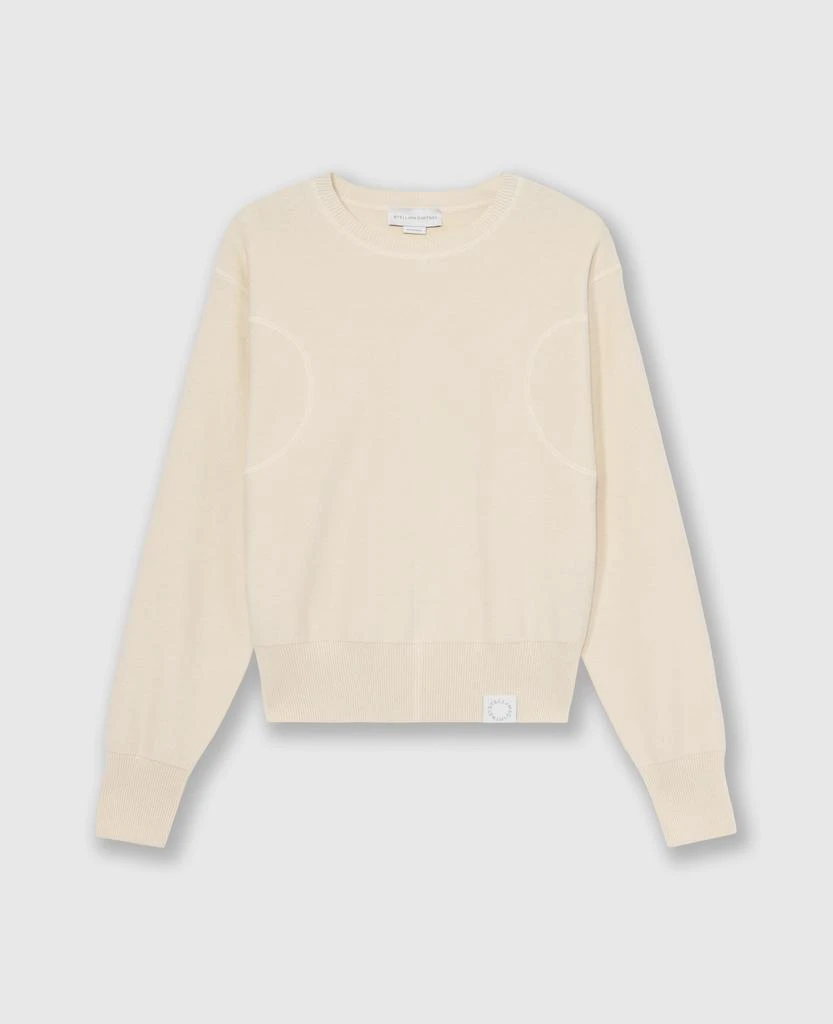 Stella McCartney Stella McCartney - Cropped Kelsun Crewneck Jumper, Woman, Cream, Size: S 1