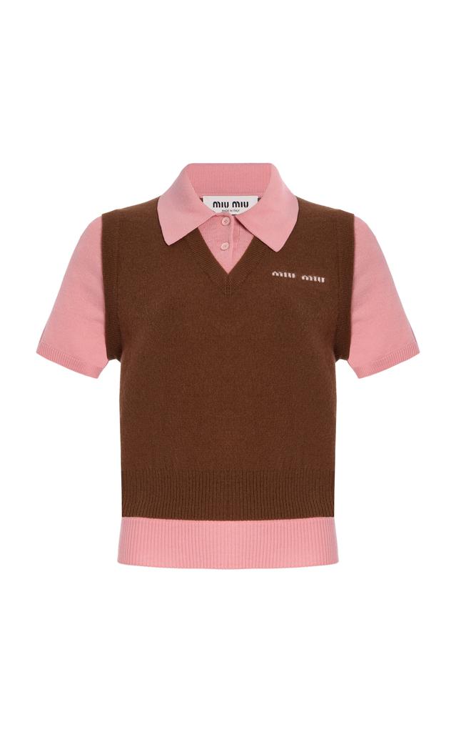 Miu Miu Miu Miu - Cashmere-Wool Polo Sweater - Brown - IT 36 - Moda Operandi