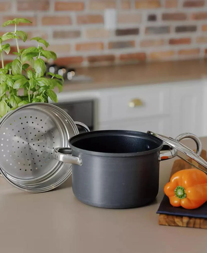 Sedona Kitchen Hard Anodized Aluminum 4-Qt. Multi Cooker with Glass Lid & Steam Tray 3