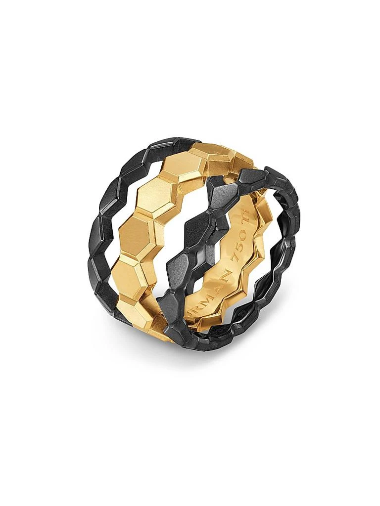David Yurman Hex Stack Ring in 18K Yellow Gold 3