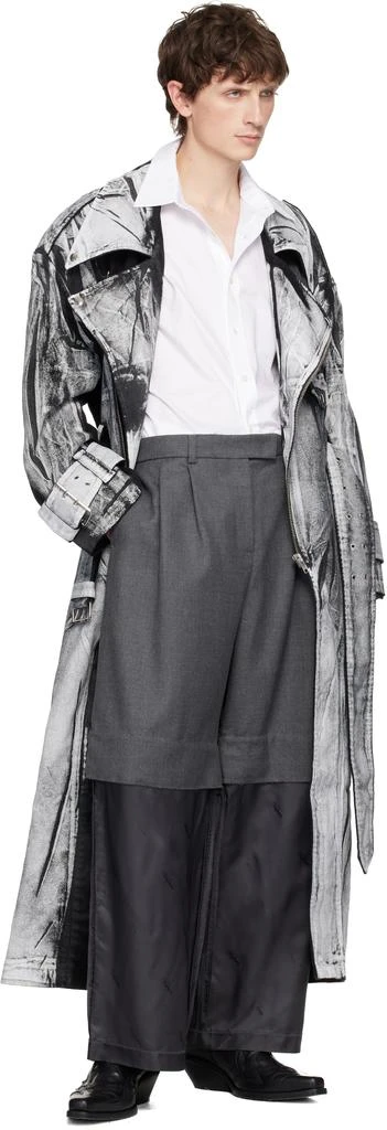 VAQUERA Black 
White Painted Workwear Trench Coat 4