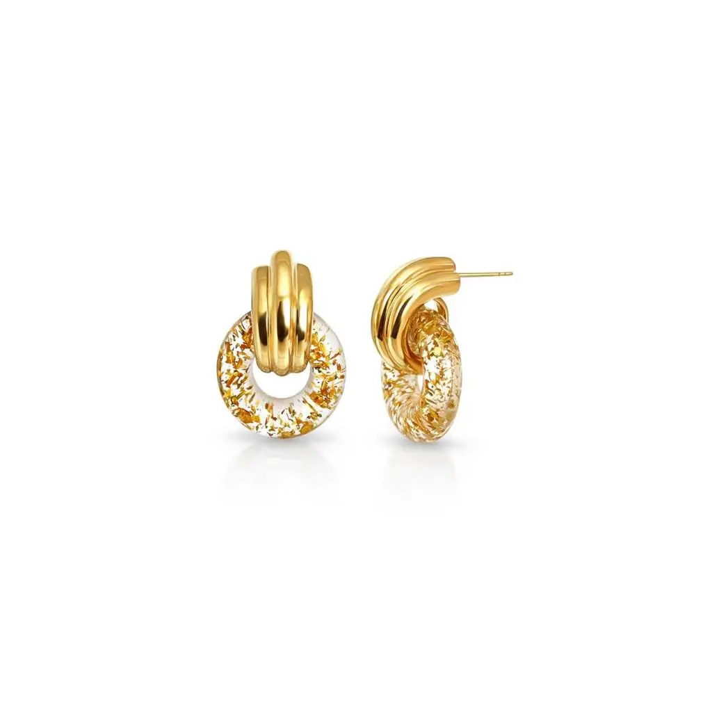 Gold & Honey Gold & Honey - Women's Donut Door Knocker Earrings