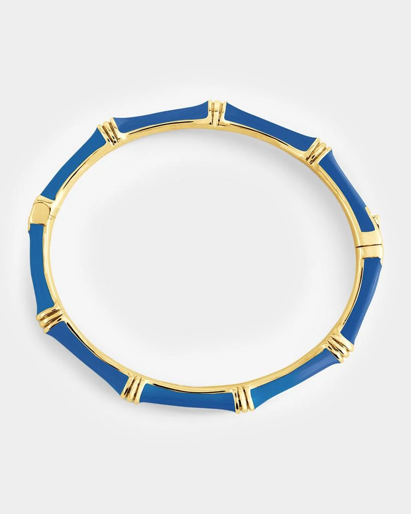 Anabel Aram Jewelry Bamboo Enameled Hinged Bangle, Blue 4