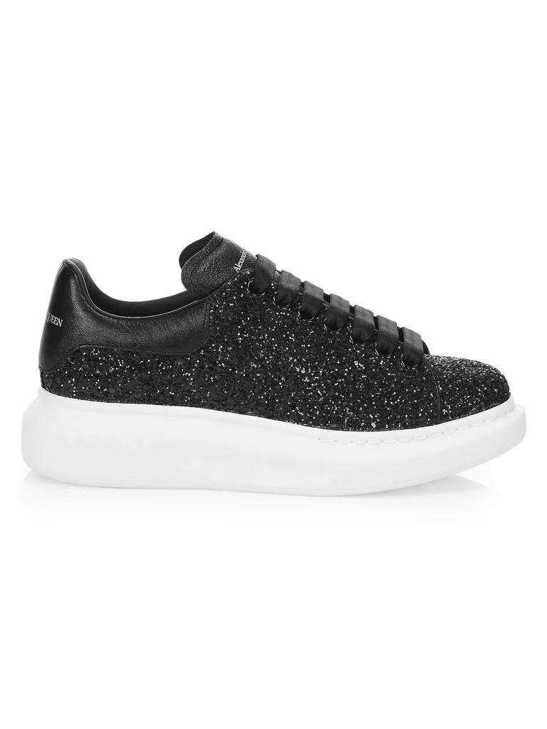Alexander McQueen Women's Glitter Leather Platform Sneakers