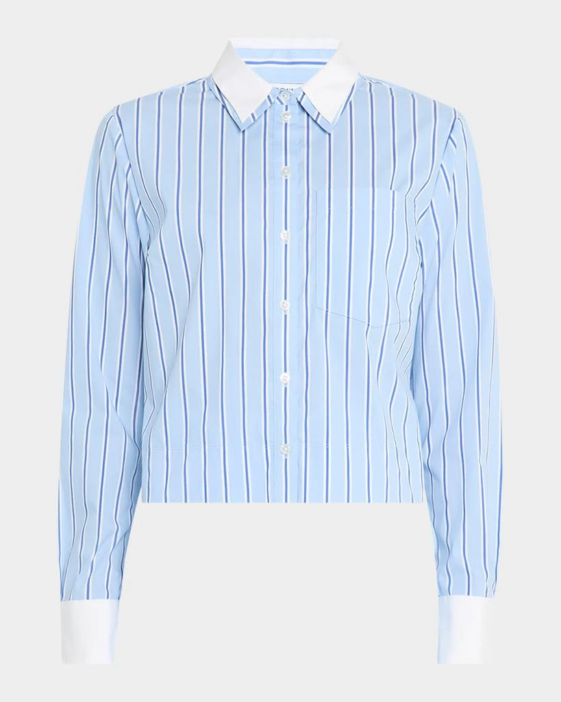 VERONICA BEARD Maia Stripe Double-Collar Shirt 1