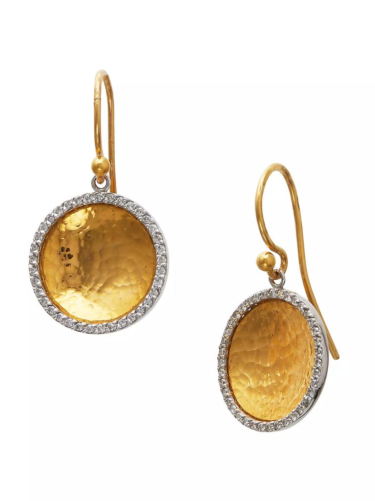 Gurhan Hourglass Diamond & 24K Yellow Gold Small Drop Earrings