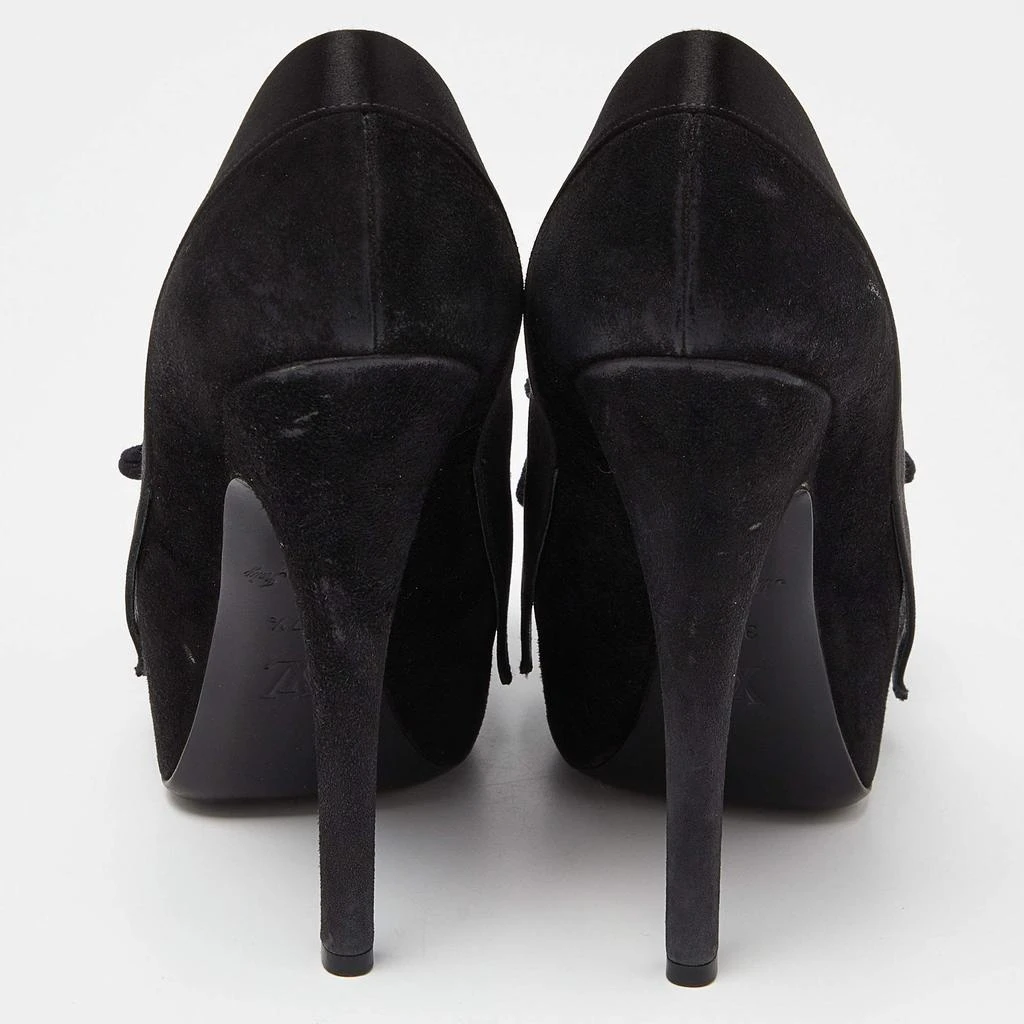 Louis Vuitton Louis Vuitton Black Suede Peep Toe Pumps Size 37.5 5