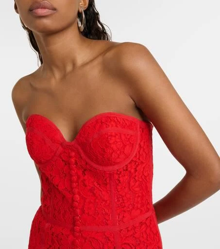Costarellos Sharie bustier lace midi dress 4