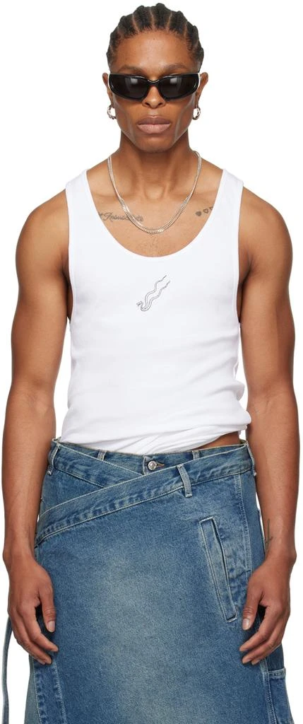LU'U DAN White Embroidered Tank Top 1